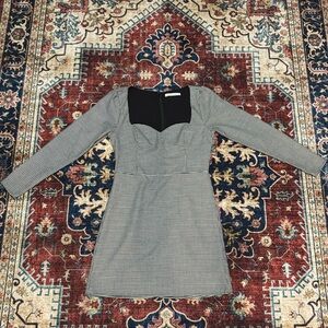 A&F sweetheart black and white houndstooth dress